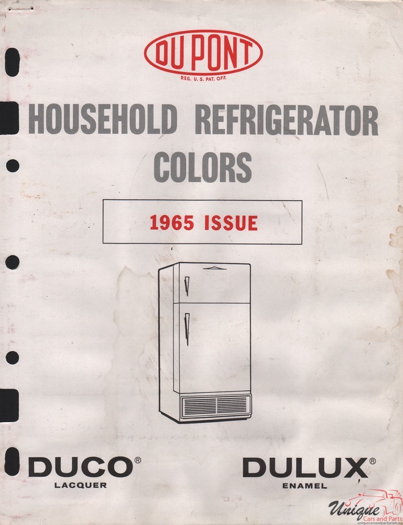 1965 Appliance Paint Charts DuPont 1